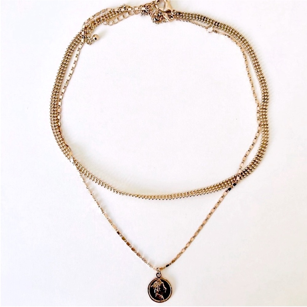 2pc Gold Color Two Piece Necklace